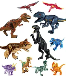 مجموعة الديناصورات الجوراسية مجموعة لبنة لعبة Indoraptor Velociraptor Triceratop Trex World Dino Bricks Kids 2710707072679