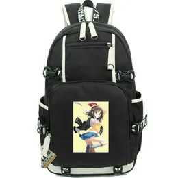 Suzumiya haruhi no Yuutsu backpack Happy Life Daypack School Bag Cartoon Print Rucksack Schoolbag Computer Day Pack