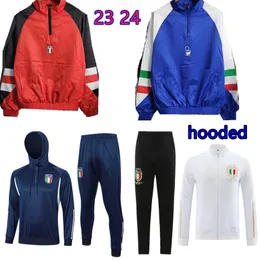 23 24 ITAlys new hooded sportswear survetement long half zipper jacket training suit 2023 2024 men's football sportswear set trench coat