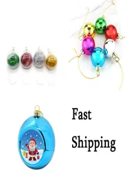 Custom Christmas Hanging Bauble Blank 8cm Sublimation Plastic Transparent Ball with Floc Xmas Tree Ornament6186180