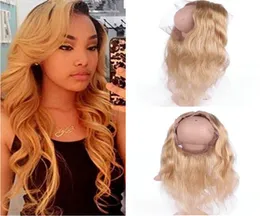 27 Honey Blonde 360 ​​Lace Frontal Frontal Wave Wave Body Wave Russian Blonde Full Frontals 360 Band Lace Closure 2575849