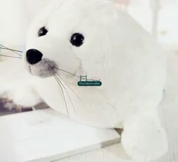 Dorimytrader schöne weiche realistische Tier weiß Seelöwe Plüschpuppe gefüllt weich Cartoon Seehund Spielzeug Kissen Baby Geschenk Dekoration 7169780