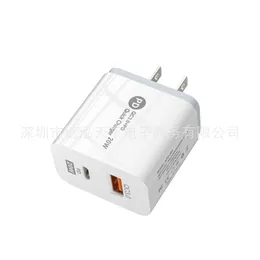 Adattatore per caricabatterie rapido PD 20W QC3.0 Caricatore rapido USB C Caricabatterie Dual Ports USB tipo C Adattatore da muro Spina USA EU