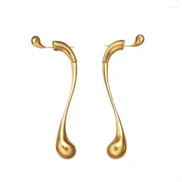 Dangle Earrings French Minimalist Water Drop Note For Women's Light Luxury High-End Long Flowing Curves Party Fashion Charm Jewelry