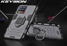 Keysion stockproof fodral för Realme 8 Pro GT C20 V13 Q2 Ring Stand Telefonskydd för OPPO Hitta X3 Pro A94 A12 A15 Reno 5 F19 Pro5G1788535