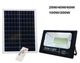 Светодиодный прожектор на солнечной батарее 25 Вт 40 Вт 60 Вт 100 Вт 200 Вт прожектор IP66 белый автоматический солнечный светильник на открытом воздухе для сада, улицы, гаража8223389
