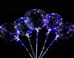 Handle Led Balloon With Sticks Luminous Transparent Helium Bobo Ballons Wedding Birthday Party Decorations Kid LED Light Balloon2024334