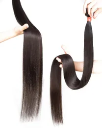 Dilys Estensioni dei capelli umani lunghi lisci Estensioni dei capelli vergini brasiliani Trame dei capelli Colore naturale 30 32 34 pollici8008105
