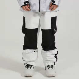 Poles Gsou Snow Ski Pants 여성의 겨울 스노우 보드 두꺼운 Twotone Patchwork 힙합 바람 방수 방수 더블 보드 스노우 바지