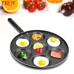 47 Cups Pancakes Frying Pans Breakfast Egg Pan Durable Nonstick Holes Cooking Ham Pancak Maker Cookware 240308