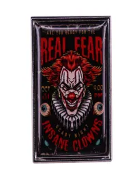 Real Fear Insane Clowns Scary Night Oct 30 9 PM Brooch Horror Halloween Badge Backpack Decoration Jewelry5539570