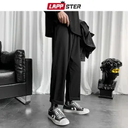 Штаны Lappster Mens Black Korean Harem Pants 2023 Японская уличная одежда бегает хараджуку спортивные штаны хип -хоп повседневные брюки плюс размер