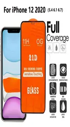 21d 11h 03mm Full Cover Full Lim Hempered Glass Screen Protector för iPhone 12 11 Pro Max XR XS 6 Samsung A01 A11 A21 A21S A31 A3204076