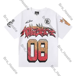 Hellstar t Shirt Rappe Mens Designer Tshirt Graphic Tee Calcee Hipster مغسول النسيج الشارع غرافيتي حروف رقائق بطبعة خمر الجحيم قميص طويل الأكمام 3XL 753