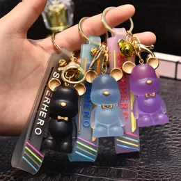 2024 فاخرة Strass Rhinestone Diamond Bear Bear keychain Ceychain Leather Car Cark Care Bag Beal Quarants