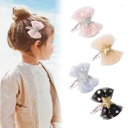 Hårtillbehör 1 PCS Baby Girl Spädbarn Tillbehör Kläder Hårnål Born Toddler Clip Headwear Princess Children Cute Bow Bowknot Dot Star