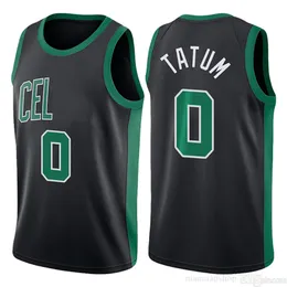 Menina de basquete de Jayson Tatum Men Jersey Black White