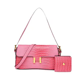 Ny modedesigner Pink Women's Leopard mönster handväska plånbok lyx mode crossbody handväska enkel axelväska