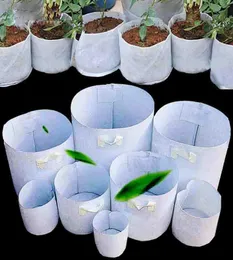 Nonwoven tyg återanvändbart softsided mycket andningsbara odlingskrukor planterande väska med handtag stora blommor planter8554583