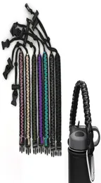 Handgjorda handtag paracord bärare överlevnad strap sladd med säkerhetsring och karabiner för bredmunnsportvattenflaskor 12oz 64 o4088959