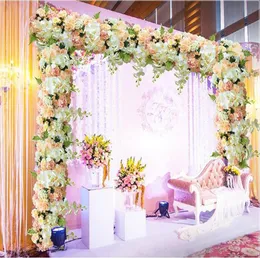 Nuovo arrivo eleganti file di fiori artificiali centrotavola per matrimoni Road Cited Flower Runner decorazione forniture 1807121