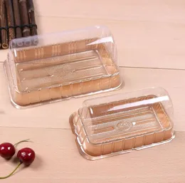 Упаковочная коробка для выпечки Рулет для хлеба Одноразовые коробки для торта Сырный мусс Прозрачный пластиковый контейнер для кондитерских изделий Длинные блистерные упаковки1441388