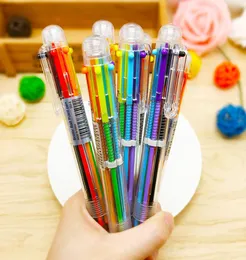 Japan och Sydkorea Creative Cute Cartoon Multicolor Ballpoint Pen Studenter Press Color Personality Oil Pen Stationery 6 Färg 5898899