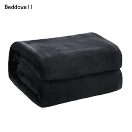 Vårvinterflanellfilt fluffig varm mjuk soffa täcker sängäcken solid blå svart korallfleece plysch filtar för sängar 240304