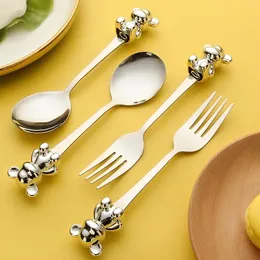 Forks GIEMZA Customized Eating Utensils Sets Nice Bear Spoons And Cubiertos De Acero Inoxidable Modern Fork