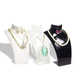 3 x mody biżuterii Wyświetlacz biusta biżuterii akrylowa naszyjnik do przechowywania pudełka kolczyka wisiorek