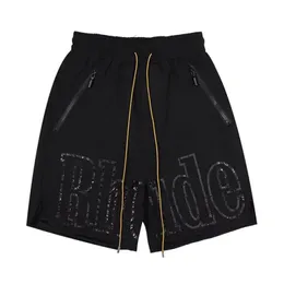 shorts de malha shorts de motociclista shorts masculinos e femininos shorts de grife letras impressas calças corda casual roupas de cinco pontos verão praia calções de natação