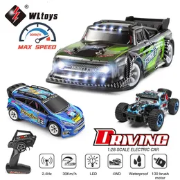 WLtoys 1 28 284131 284161 2.4G Racing Mini RC Car 30KM / H 4WD Elétrico de alta velocidade com controle remoto Brinquedos de drift para crianças presentes 240304