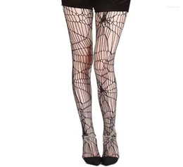 Mulheres meias halloween web preto meia-calça sexy rasgado fishnet collants cosplay stocking9594567