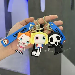 2024 Horror series Halloween themed keychain, ghost doll, clown keychain team combination