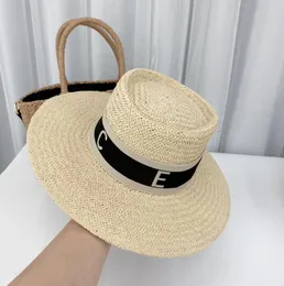 Wide Brim Hats Handmade Straw Beach Hat For Women Summer Holiday Cap Fashion Concave Flat Sun Protection Visor