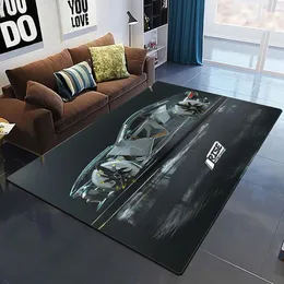 Dywany wyścigi supersamochód duży dywan do salonu części samochodowe Czarne dywan sypialnia strefa kąpiel miękka dekoracja domowa 325t