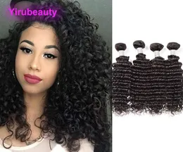 Brasilianische 4 Bundles Deep Wave Haarverlängerungen 828 Zoll lockiges Echthaar Deep Wave Natural Color 95100gpiece5390297