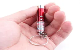 Mini Cat Red Laser Pointer Pen Funny LED Light Pet Cat Toys Keychain 2 In1 Tease Cats Pen OOA3970 supplies6362562