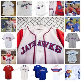 NCAA Kansas Jayhawks Ku Baseball Jersey 35 Jonathan Cymrot 21 Jake English 22 Ryan Vanderhei 36 Cam Cunnings 37 P.K. Walsh 39 Stone Hewlett 41 Steven Andrews 42 Chase Jans