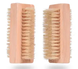 Natural Boar Brestle Brush Wood Nail Brush Foot Clean Brush Body Massage Scrubber Make Up Tools EWF33311137542