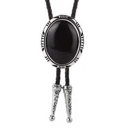 Krawatten Western Cowboy BOLO TIE Natur Achat Stein Leder Kragen Seil Damen Show Kostüm Zubehör Geburtstag Bankett244m