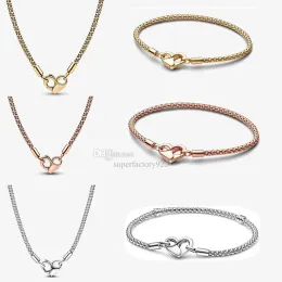 2023 neues Gold Armband Herzschnallen Halskette für Frauen Mode Luxus Party Geschenk DIY FIT BRAKELETS Hochwertige Halsketten mit Kiste