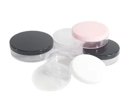 30g 50g Nuovo vasetto per cipria in polvere con setaccio Contenitore cosmetico vuoto per trucco compatto con tappo NeroBiancoClearRosa F33359156718