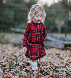 Baby Mädchen Kleider Casual Kinder Kleidung 2019 Frühling Baby Mädchen Kleidung Rot Plaid Kleider Party Prinzessin Formale Kleider Kinder Clo6396221
