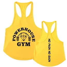 Herren-Fitness-T-Shirts für Tanktop, Sportbekleidung, Herren-Unterhemden, Rave POWERHOUSE Bodybuilding-Aufdruck, Freizeitweste, Sportbekleidung, Unterhemd 240304