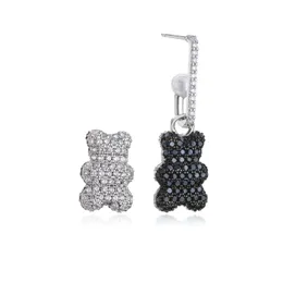 Ohrringe für Damen, plattiert mit 18 Karat Gold, schwarzem Zirkonkristall, trendiger und modischer Schmuck als Geschenk für Paare 240306