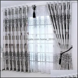 Fönsterbehandlingar textilier 1pc gardiner fönster draperar europeiska moderna eleganta ädeltryck skugga gardin för vardagsrum BEDROO2014