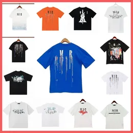 Summer T-shirts Designer Mens T-Shirts Ink Splash Flow Paint Designers Par En Miri Shirts Luxury Short Sleeve Hip Hop Streetwear Amirs Tees Letter Print Tops 11