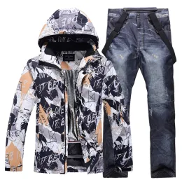 Stangen Herren warmer farbenfroher Skiganzug, Snowboardenkleidung, Winterjacken, Hosen für männliche, wasserdichte Verschleiß, Schneekostüme, Fashion30