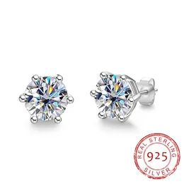 AnuJewel 4/2/1ct Total Earrings Diamond 925 Sterling Silver Gold Plated Certificate Jewelry Wholesale 240227
